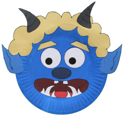 Blue Oni Paper Plate Craft or Mask
