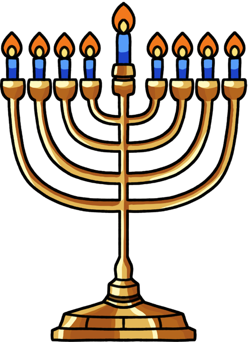 The Story of Hanukkah: a menorah