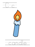 Printable print practice worksheet - Cc candle