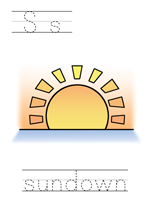 Printable print practice worksheet - Ss sundown