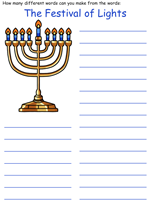 Hanukkah word mine puzzle