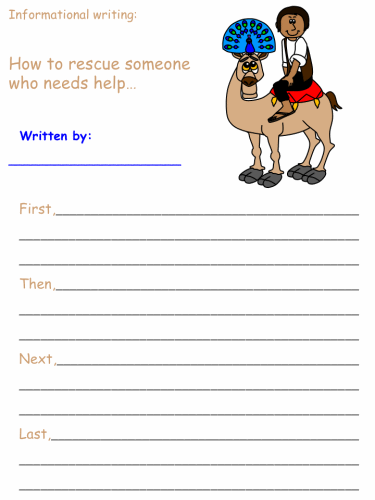 Printable Informational Writing Activities - Small Abdul and the Caliph's Daughter Theme