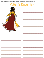 Small Abdul and the Caliph's Daughter Word Mine Puzzles