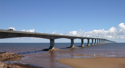 Confederation Bridge from the New Brunswick side.