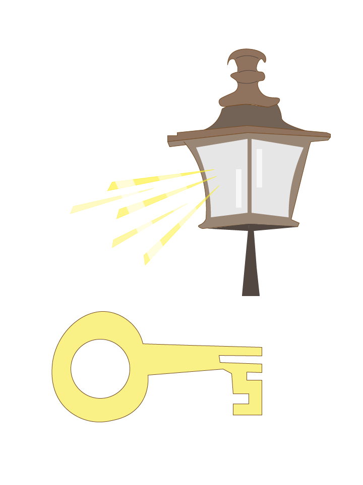 The street lamp and the key.