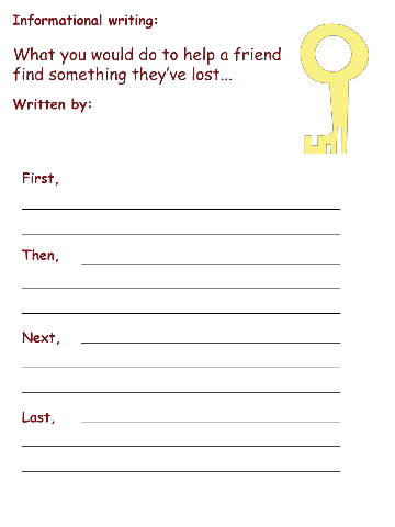 Informational writing worksheet for this fable, in colour.