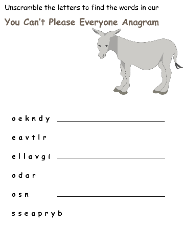 A coloured, easy anagram for this fable.