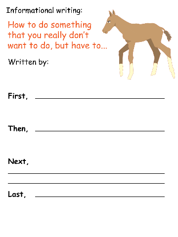 An informational writing printable template for this fable.