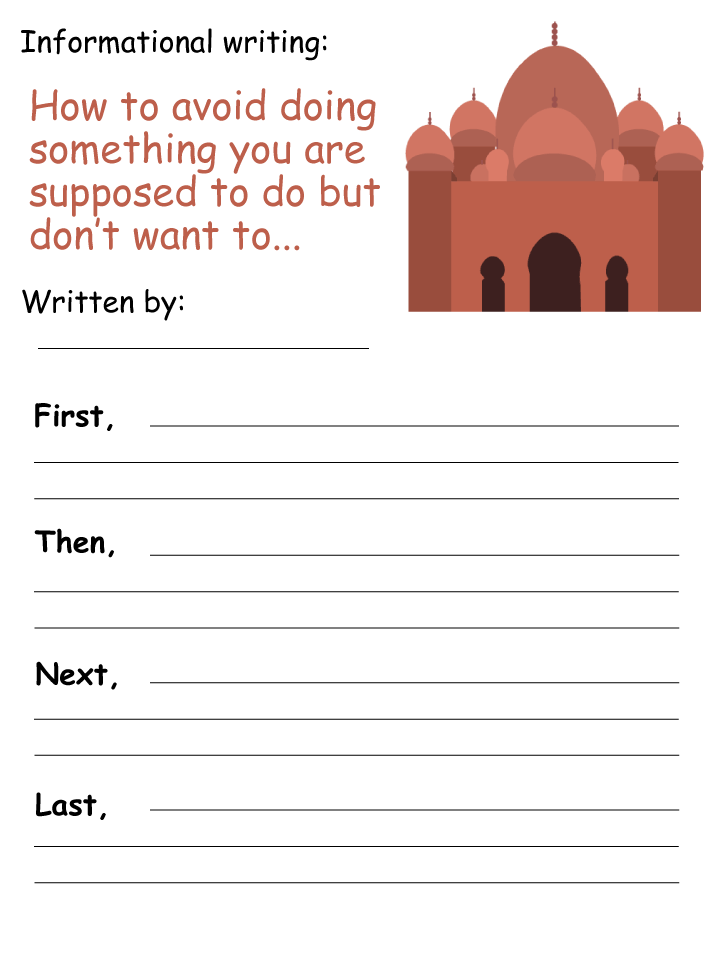 An example of an informational writing printable worksheet for this fable, in color.