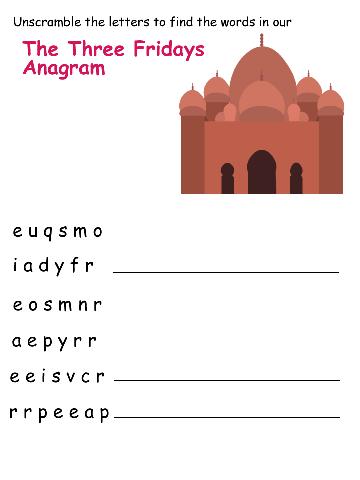 One of the anagram worksheets in colour for this fable.