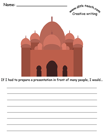 Word prompt worksheet in colour.