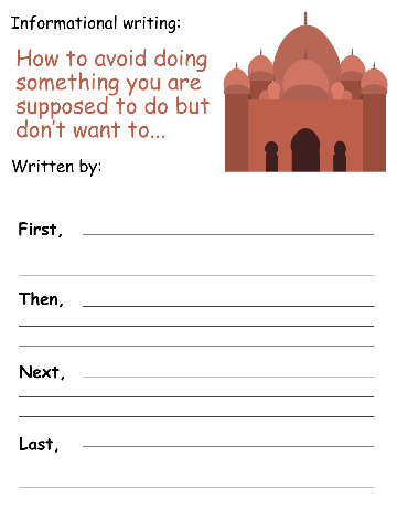 Informational writing printable template for this fable.