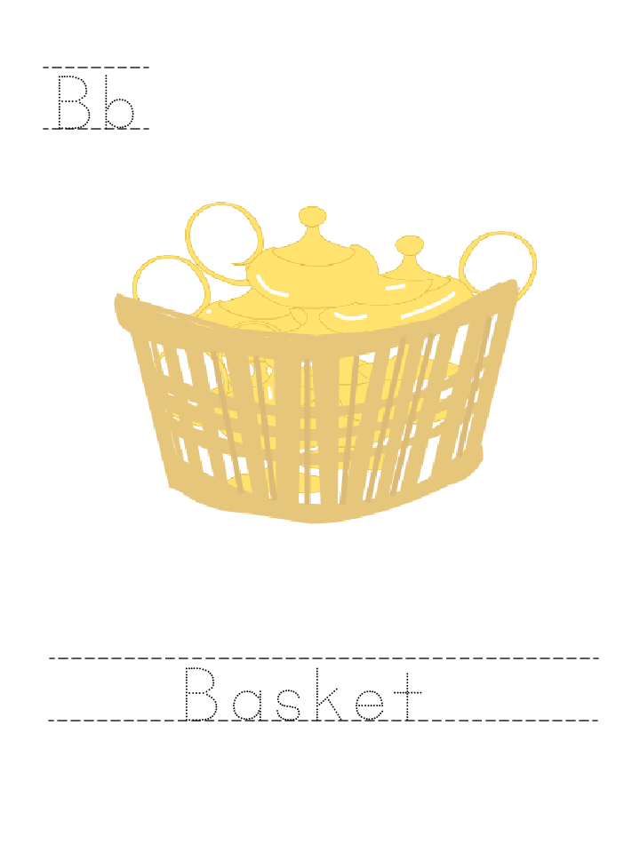 The word Basket: tracing worksheet