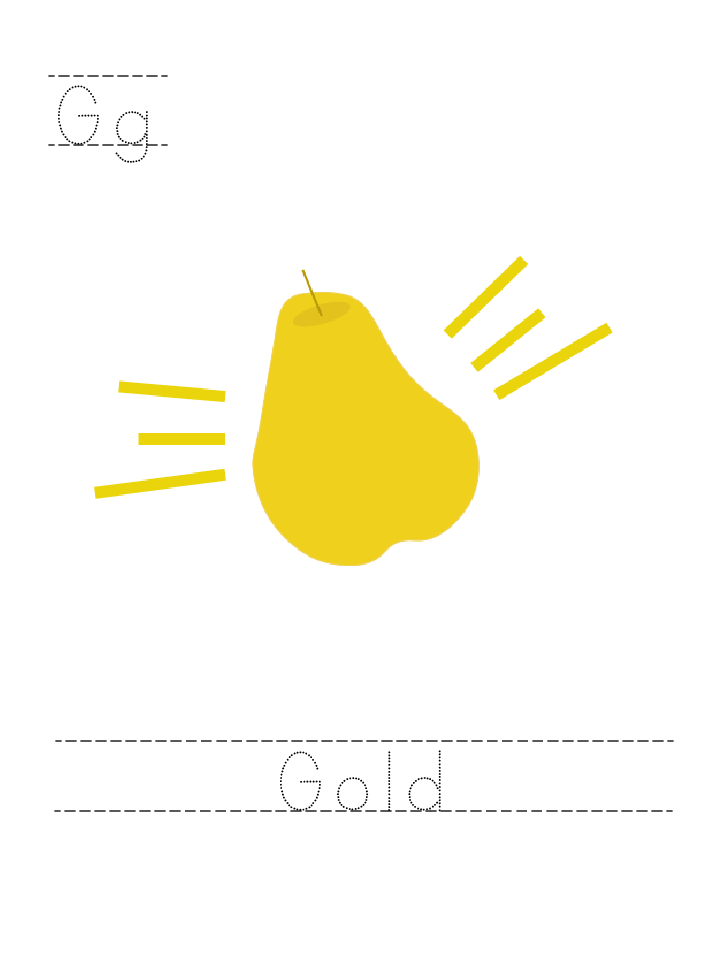 The word Gold: tracing worksheet