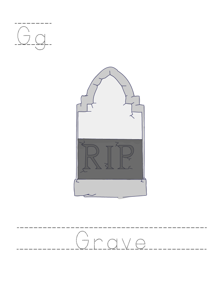 The word Grave: tracing worksheet