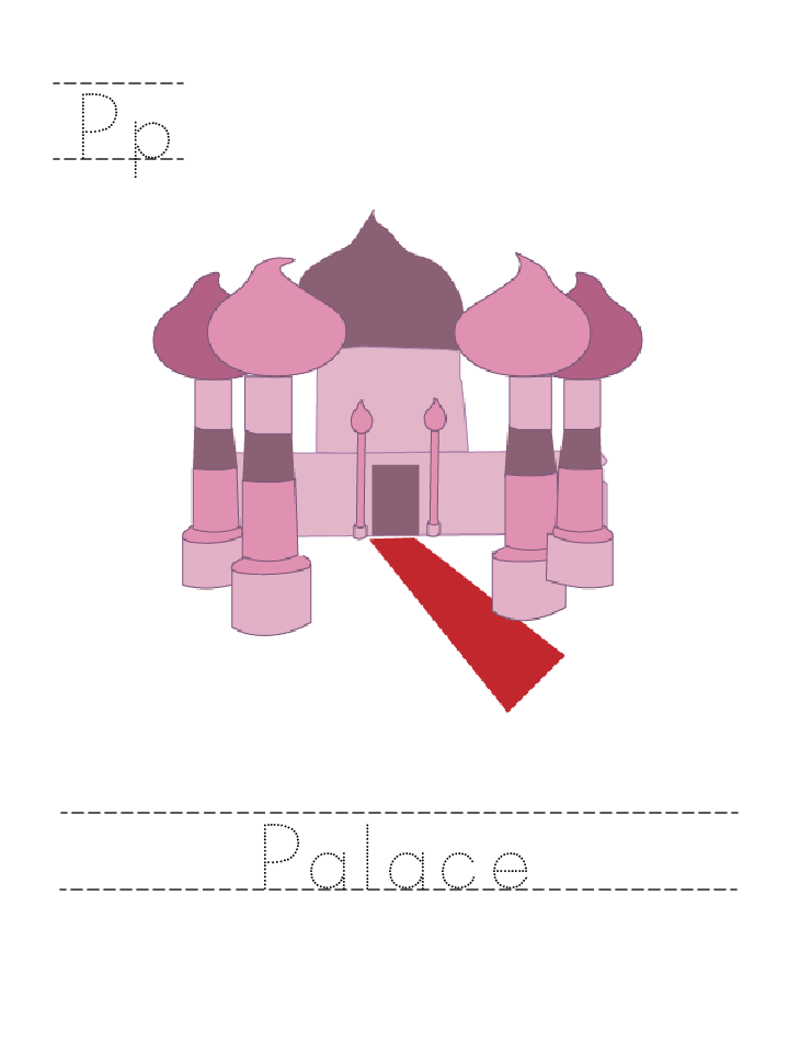 The word Palace: tracing worksheet