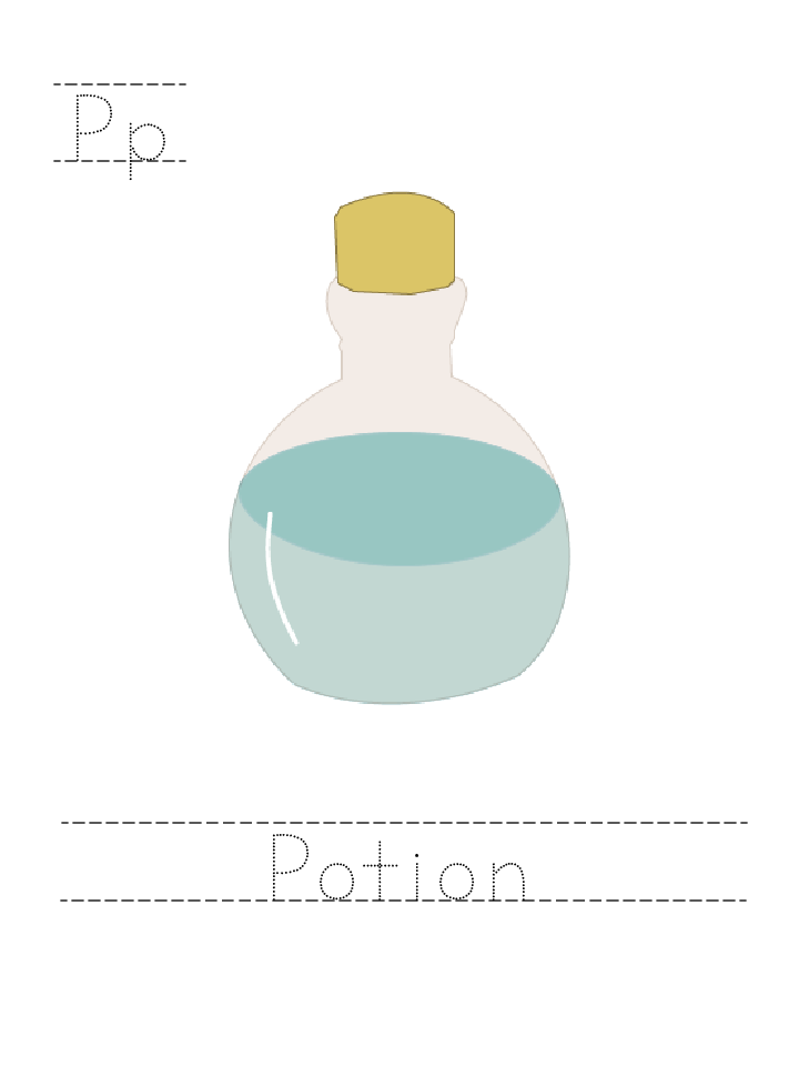 The word Potion: tracing worksheet