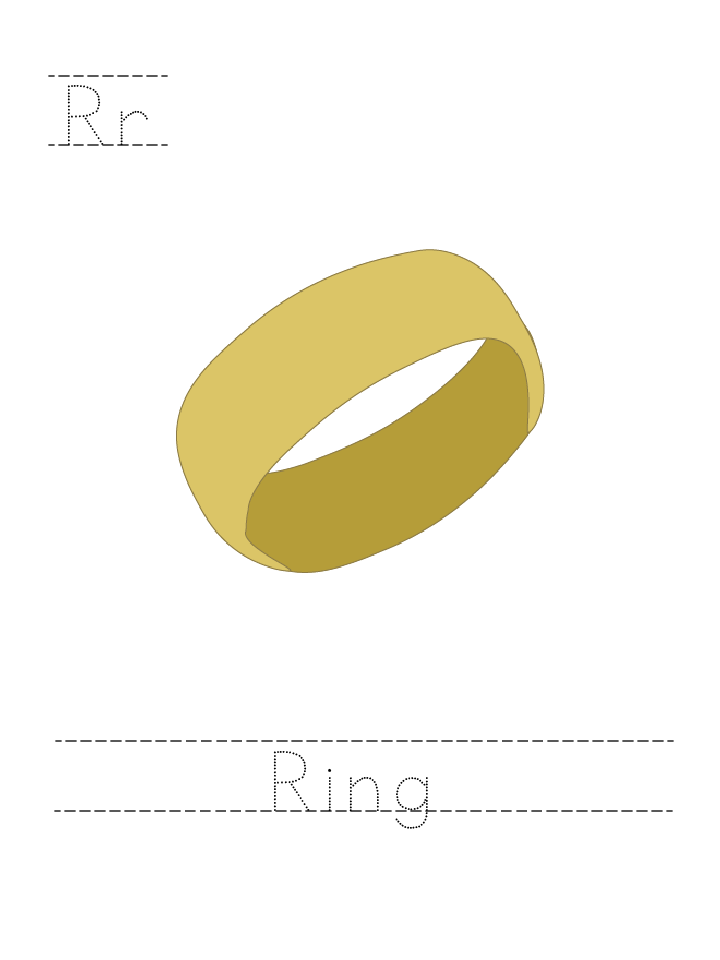The word Ring: tracing worksheet