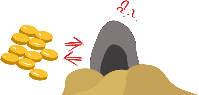 The correlation between Aladdin's sudden wealth and the cave in the desert, which the magician has now realized.