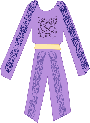 The fancy clothing that the uncle bought for Aladdin.