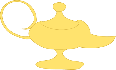 The lamp that Aladdin found in the cave.