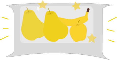 The silver plate of golden fruit that Aladdin's mother is going to bring to the Sultan.
