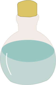 The potion bottle, consisting of what the princess put in the magician's drink so that it would be easier for Aladdin to take back the magical lamp.