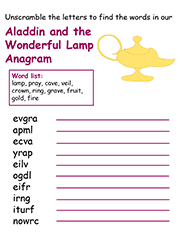 An example of an anagram, specifically the colored, easy version.