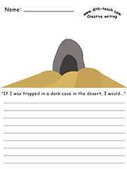 An example of the writing prompt printable template, in colour.