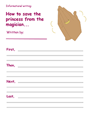 An example of the informational writing printable template, in colour.