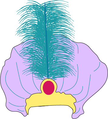 The sultan's hat from the story of Aladdin and the Wonderful Lamp.