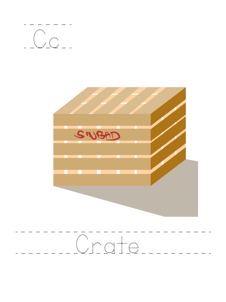 The word Crate: tracing worksheet