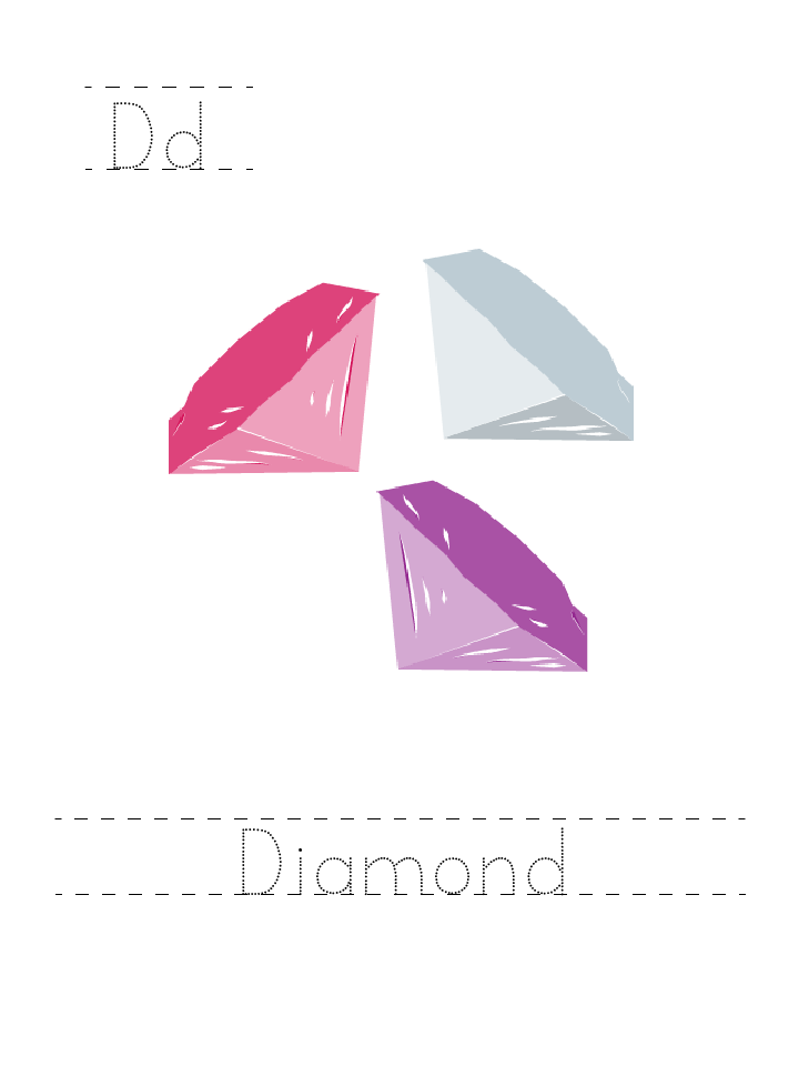The word Diamond: tracing worksheet