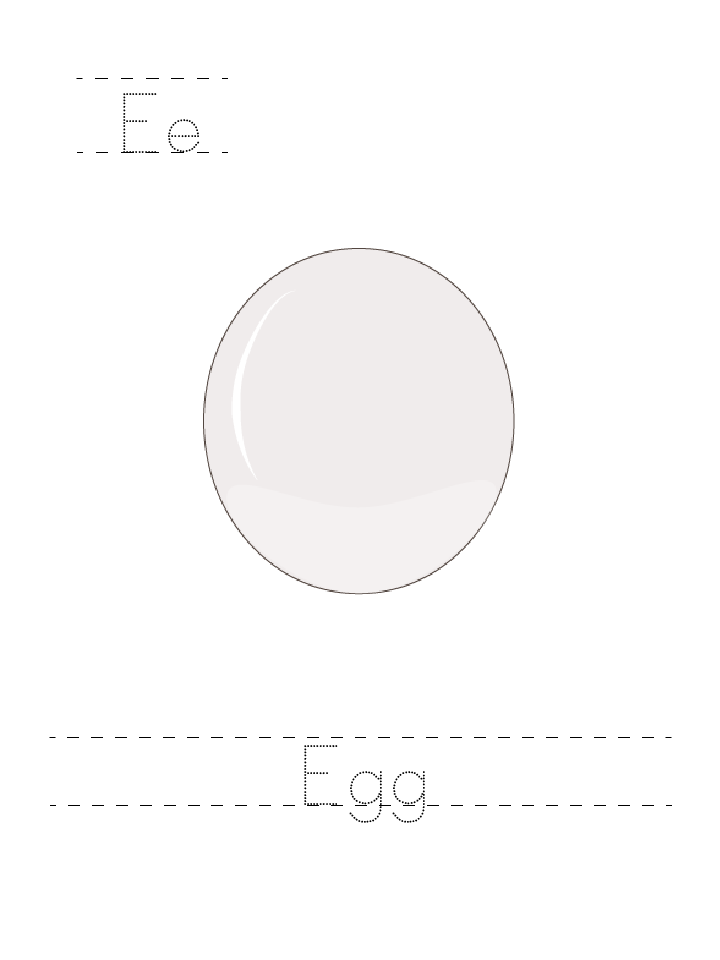 The word Egg: tracing worksheet