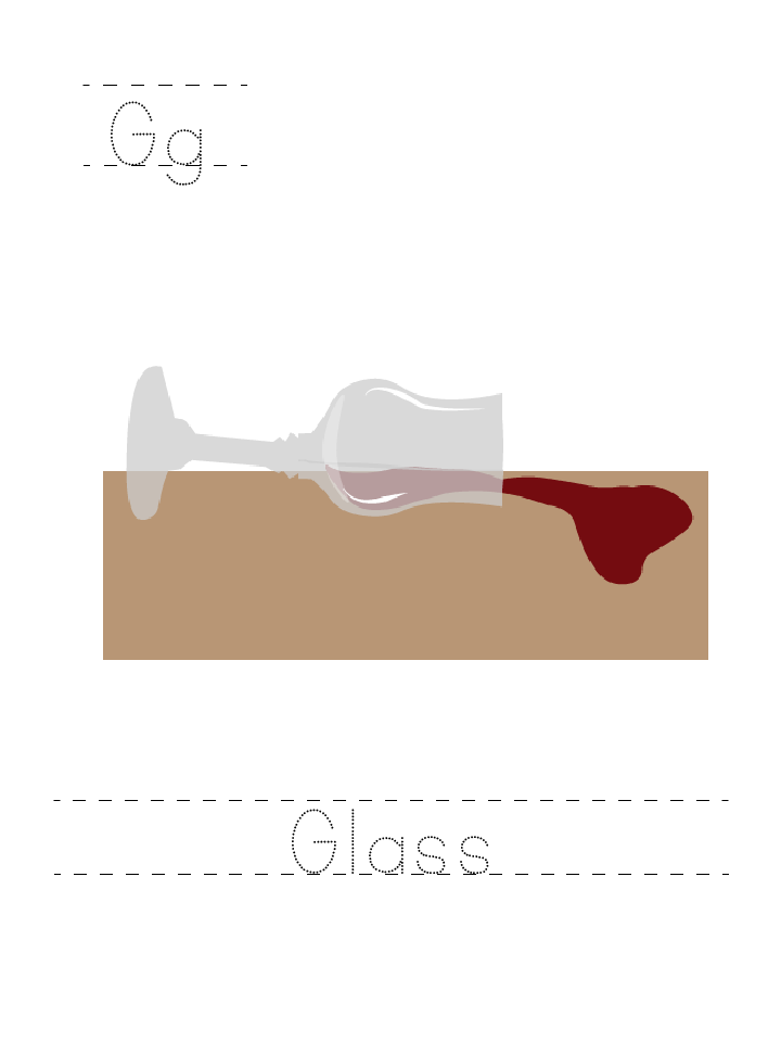 The word Glass: tracing worksheet