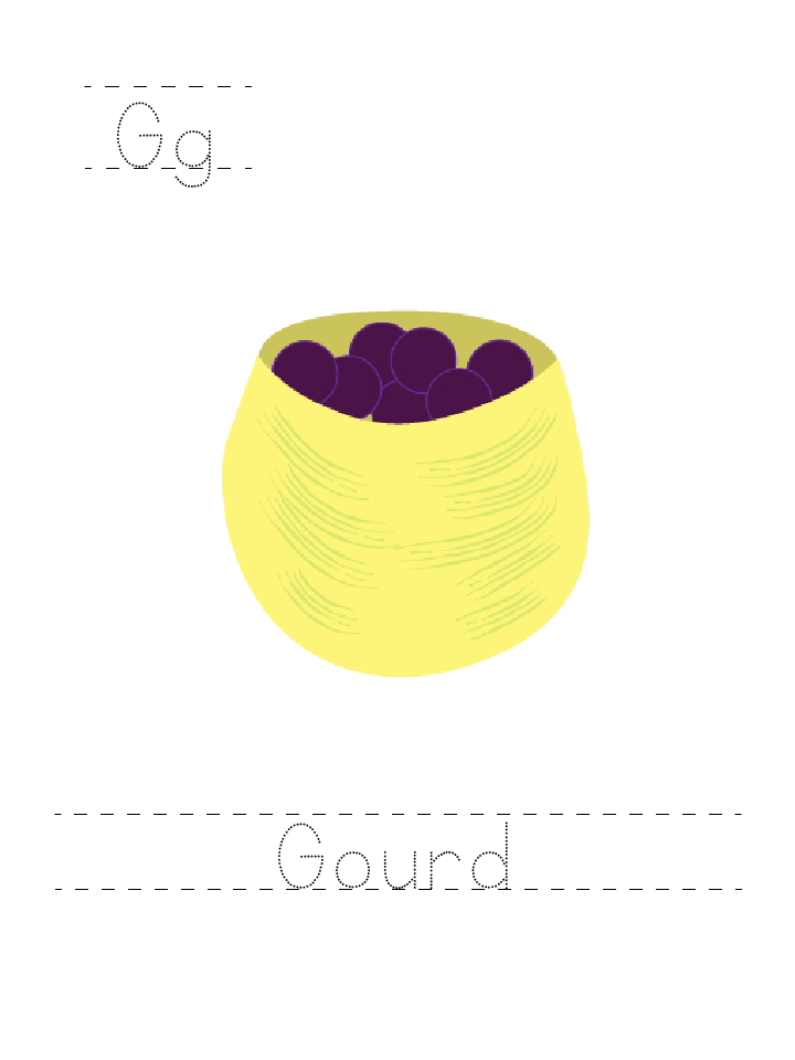 The word Gourd: tracing worksheet