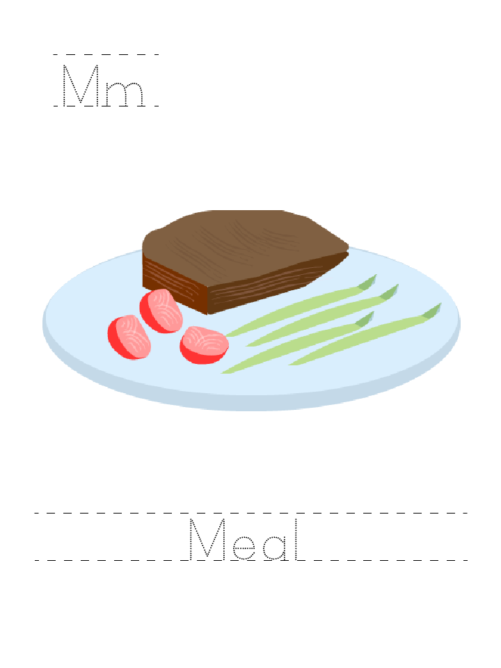The word Meal: tracing worksheet