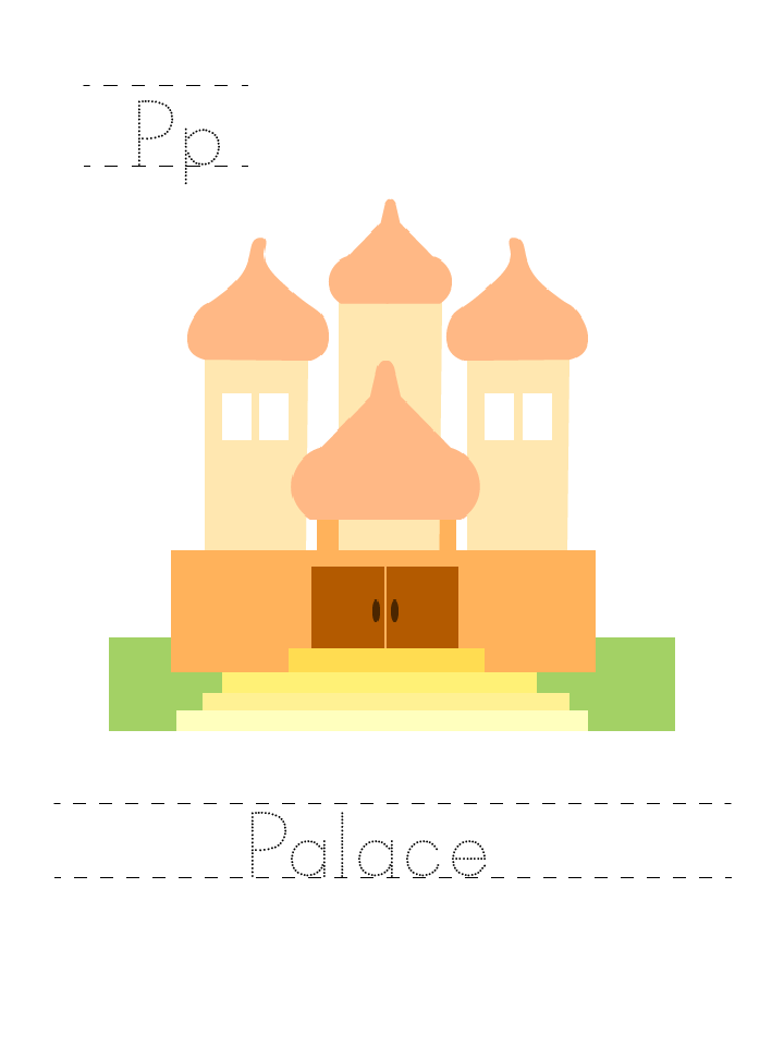 The word Palace: tracing worksheet