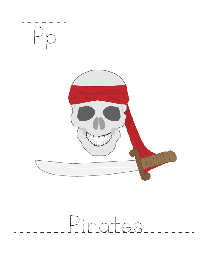 The word Pirates: tracing worksheet