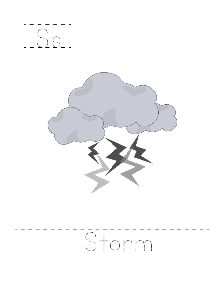 The word Storm: tracing worksheet