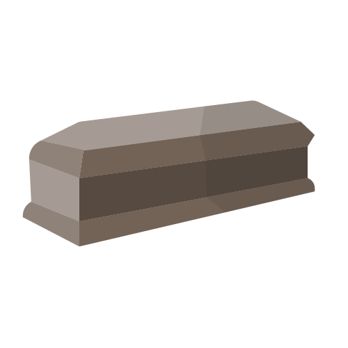 Sinbad's wife's coffin, about to be put into an underground tomb along with Sinbad.